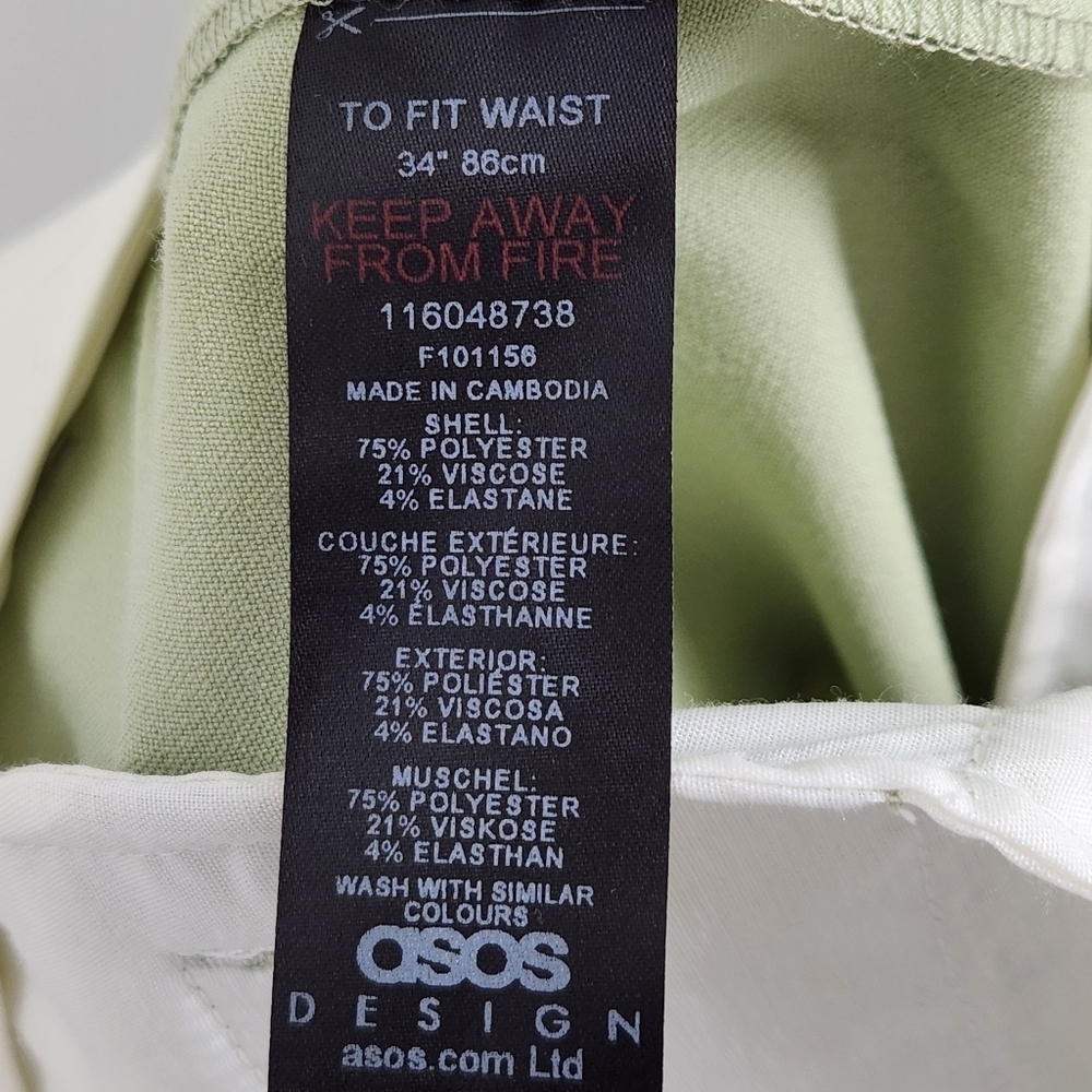 ASOS DESIGN Men's Size W34" Mint Green Cropped Bermuda Shorts Inseam 8" F10156 - Picture 9 of 11
